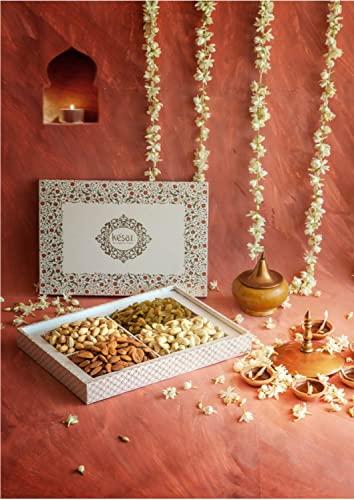 Dessert Drama Dessert Drama Permium Dry Fruits Gift Box with Almonds, Cashews, Raisins, Pistachio (150g Each) Rakhi For Rakhshabandhan Gifts Pack