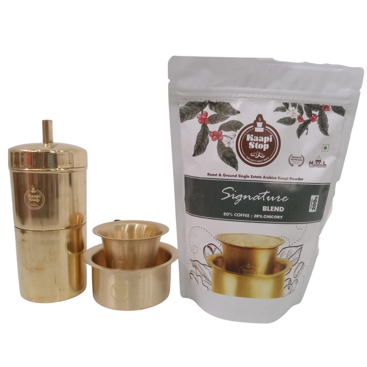 Kaapi Stop Kaapi Stop Filter Coffee Signature blend,200gm Pouch | (80:20,80% coffee 20% chicory,) | Traditional South Indian Filter Coffee Powder | Freshly Roasted Ground Coffee (1)