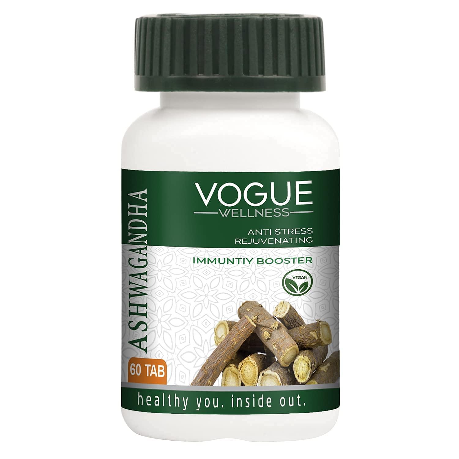 Vogue Vogue Wellness Ashwagandha Tablet for Anti Stress Rejuvenates Body & Immunity Booster Tablets - 60 Tablets-pack of 3
