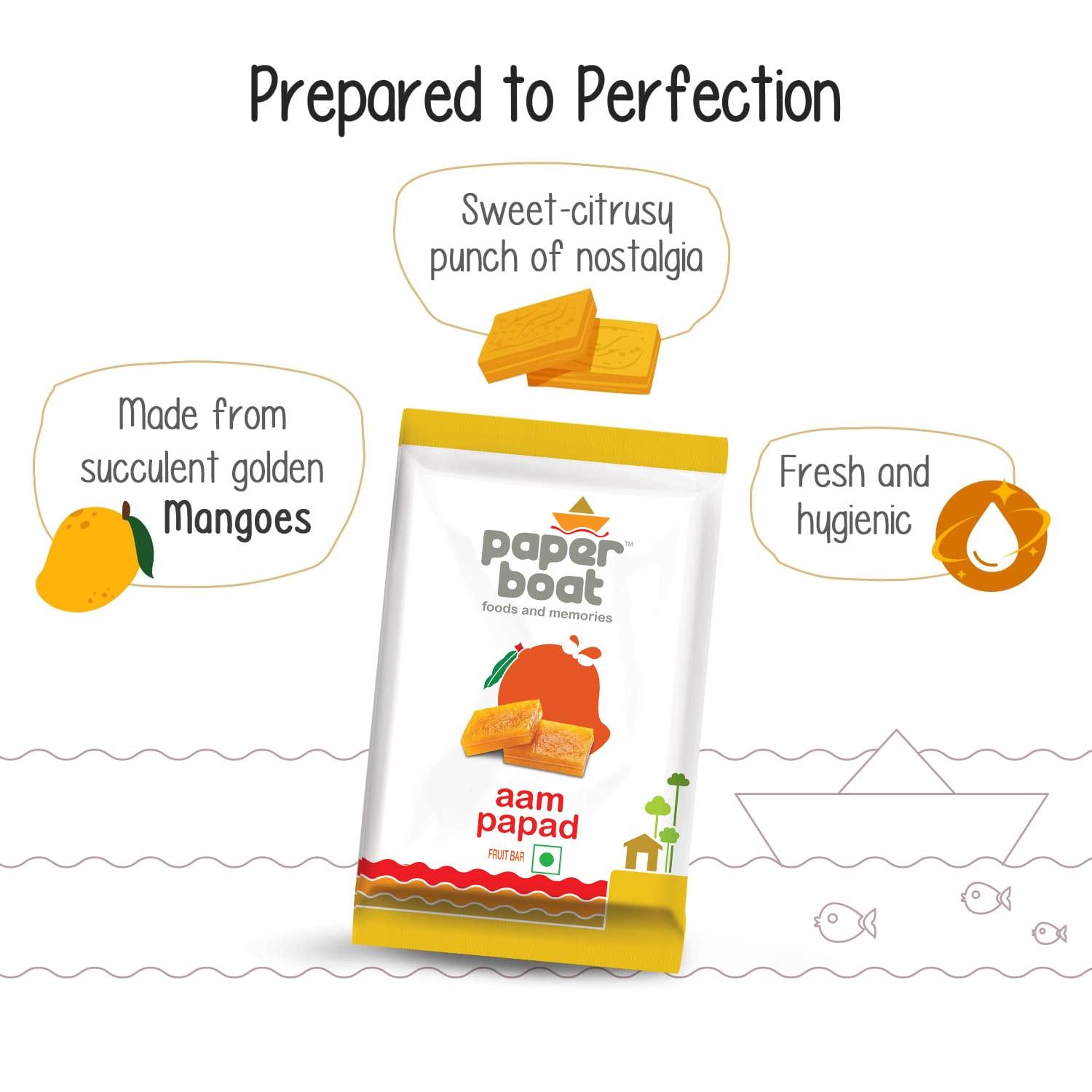 Paper Boat Paper Boat Aam Papad Family Pack, Fruit Bar, (Pack of 3, 90g Each) , Paper Boat Aam Panna, Mango Drink, Tangy and Sweet Taste, (Pack of 6, 200ml each) No Added Preservatives and Colours