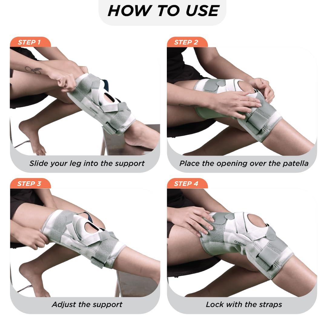 Vissco Vissco Neoprene Hinged Patella Knee Brace (Moderate Support), Knee Support for Pain Relief, Knee Injury Braces for Walking, Running, Gym, Workout - (CLOSED TYPE) - Small (Grey)