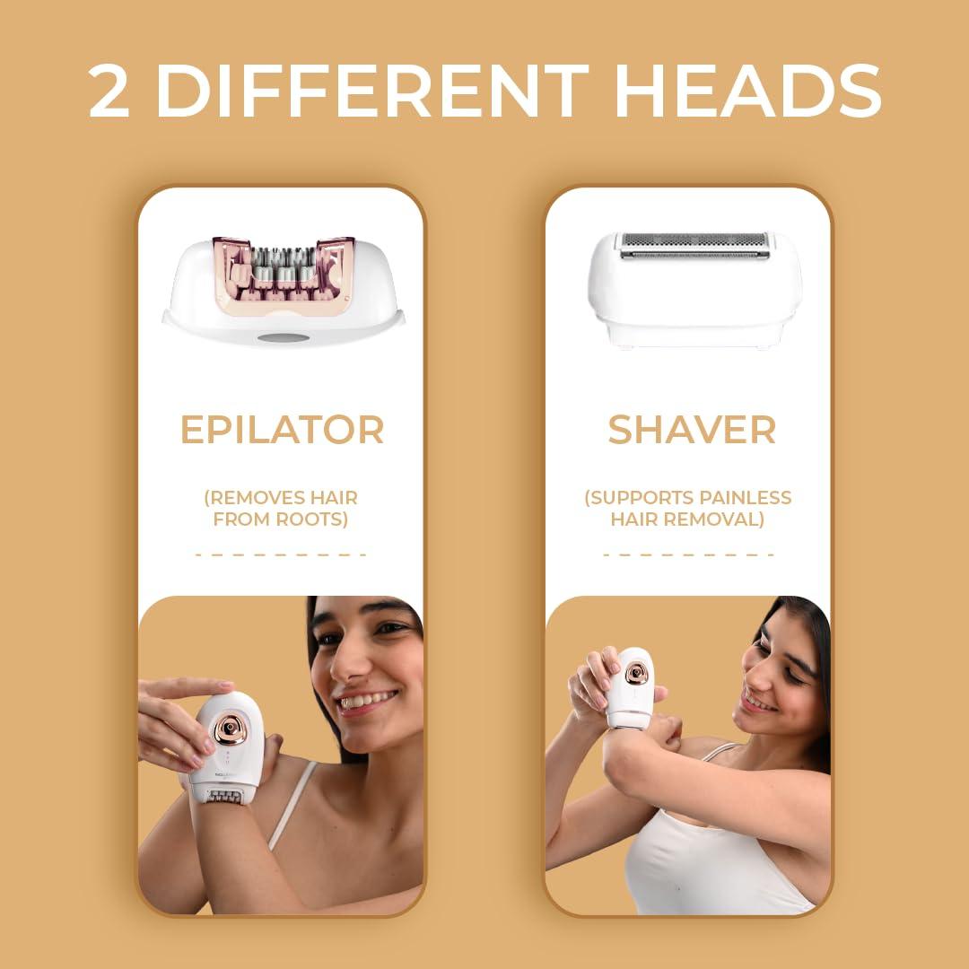 WINSTON Winston Rechargeable Body Epilator and Shaver for Women Facial Hair Remover Machine | Mini Portable Electric Body Shaver | Bikini Trimmer - 90 min Runtime