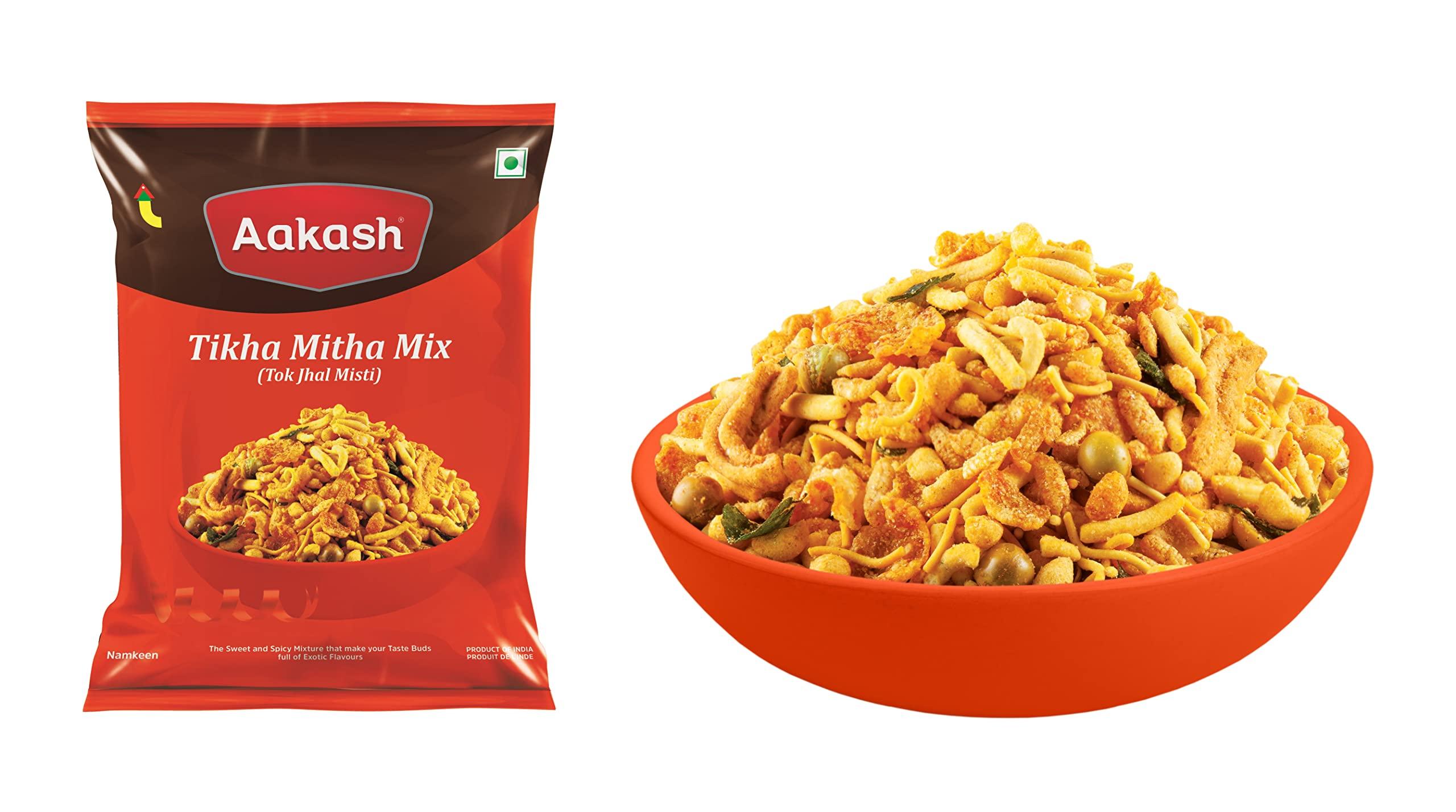 Aakash Namkeen Aakash Namkeen Tikha Mitha Mixture | The sweet and Spicy Mixture | Exotic Flavors | Healthy Indian Snacks | 600 Gm | (Pack of 3), 200 Gm Each.