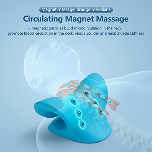 SoftSense SoftSense Neck and Shoulder Relaxer, Cervical Traction Device Neck Stretcher with Magnetic Therapy, Cervical Spine Alignment, Chiropractic Pillow, Traction Pillow for TMJ Pain Relief(Blue)