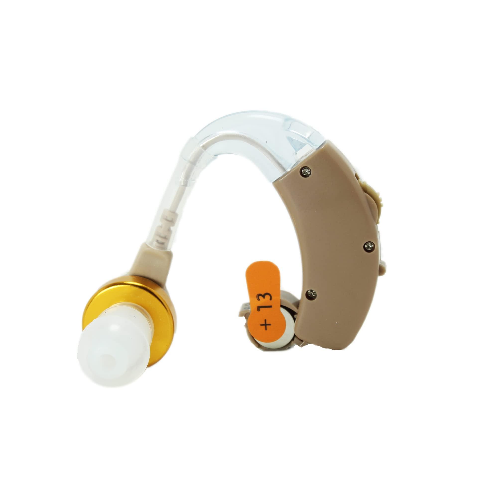 Dishan Dishan BTE Ear Deaf Machine for Old Senior Citizen Hearing Amplifier Listening Device Axon-B 19 with German Batteries Instrument for Moderate to Severe Loss