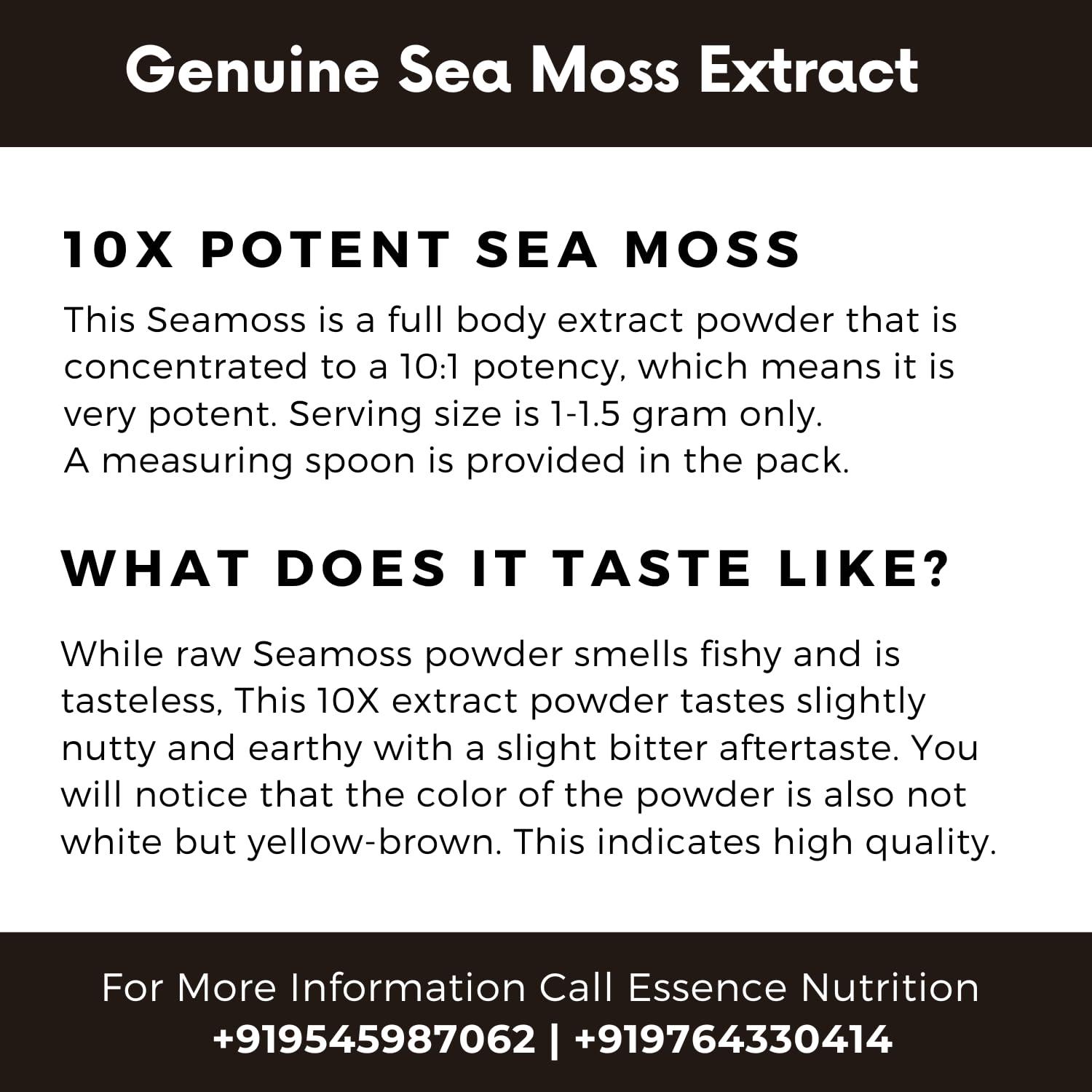 Essence Nutrition Essence Nutrition Lab Tested Organic SEA MOSS Powder - (60 gm) - Imported Sea Moss Powder - Potent Irish Sea Moss Extract Supplement Powder For Eating, Skin, Hair - Raw Honduran