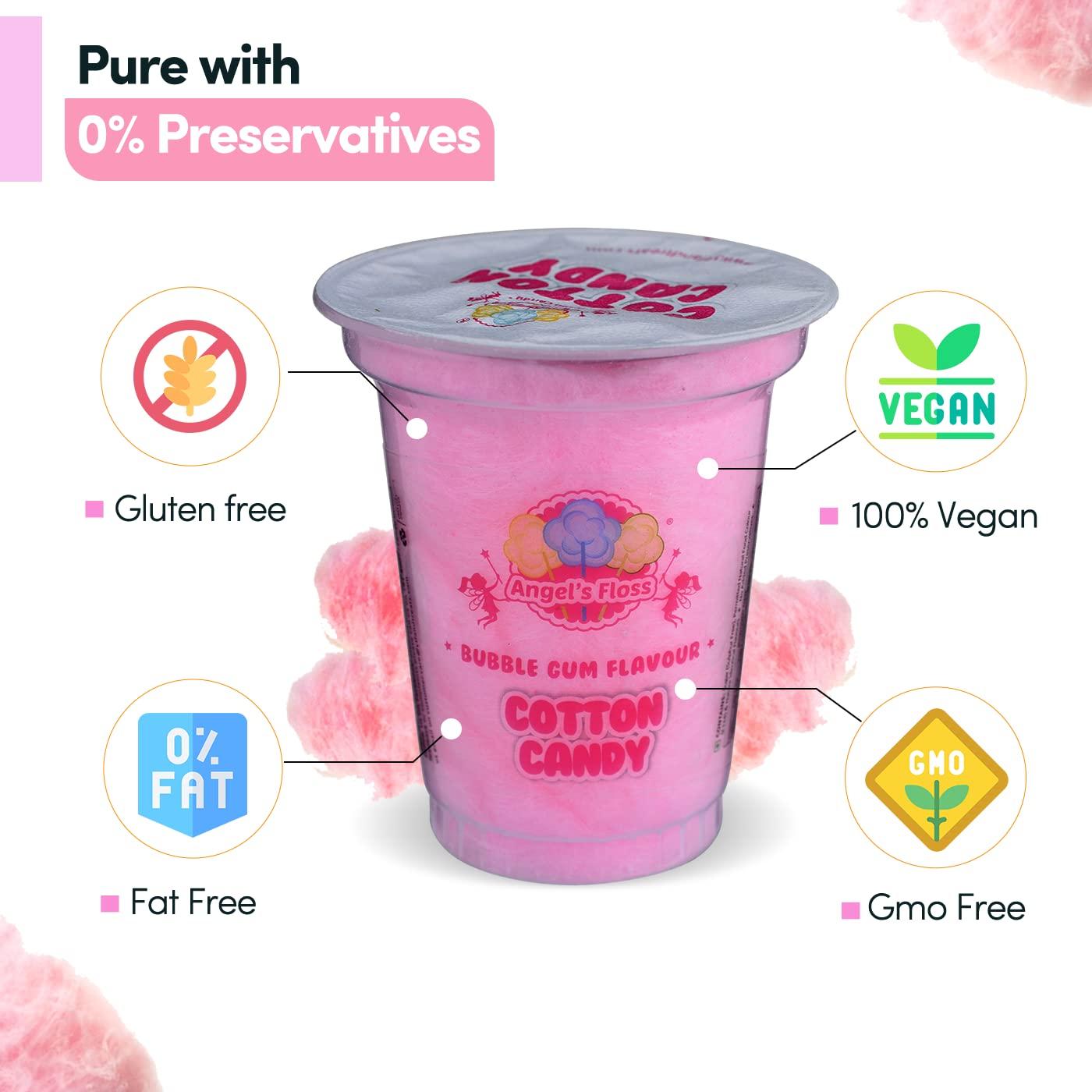 Angels Floss Angels Floss Cotton Candy's / Candy Floss / Buddhi Ke Baal - Bubble Gum Flavour (12 GMS Each, Pack of 12 Units)