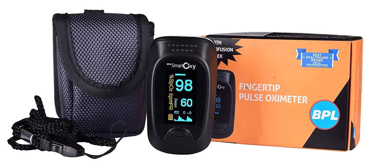 BPL Medical Technologies BPL Medical Technologies BPL Smart Oxy Finger Tip Pulse Oximeter (Black)|High Accuracy|SPO2|Perfusion Index| OLED Display| CE Certified| Heart Rate|