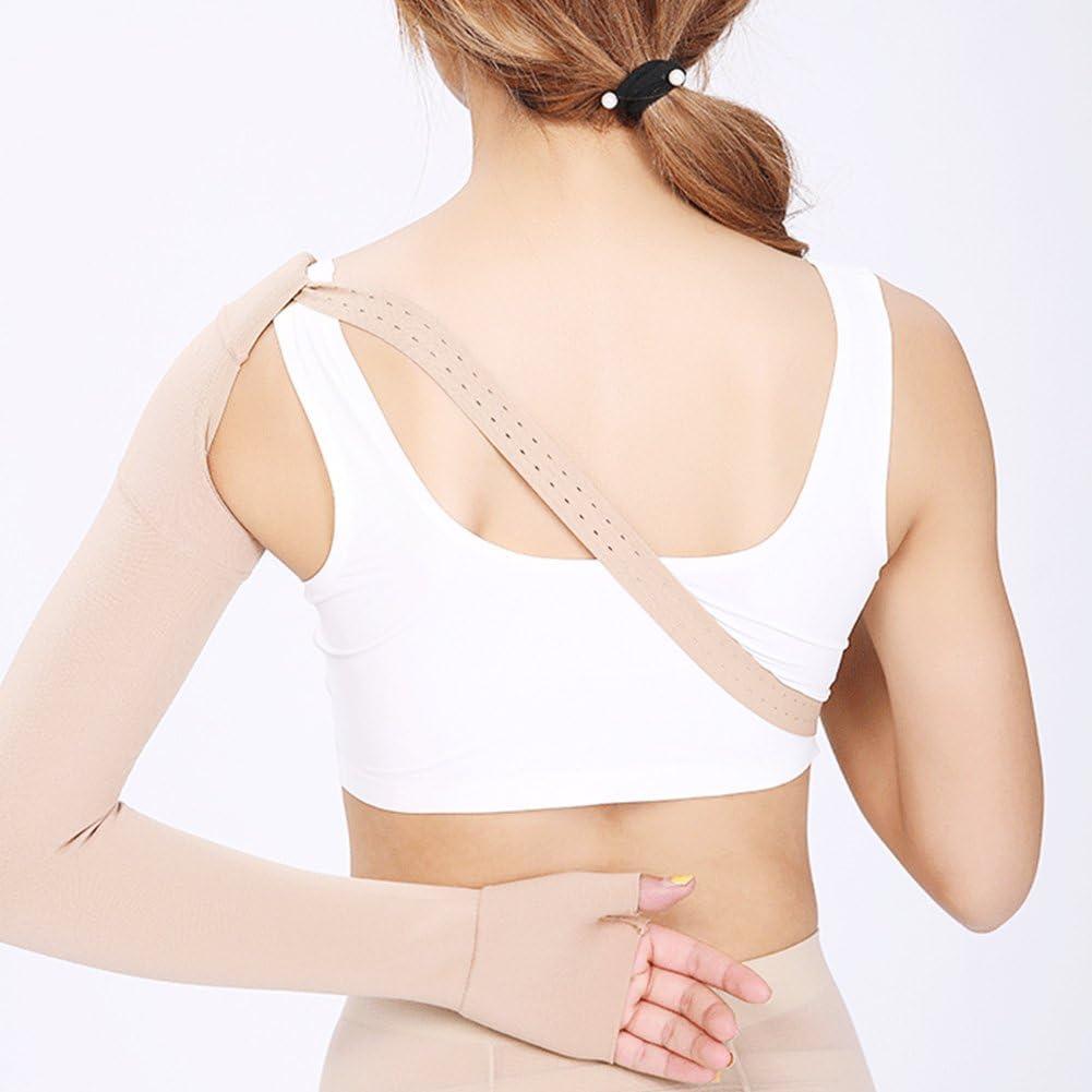 EZYFIT EZYFIT Medical Compression Arm Sleeves with Shoulder Strap and Support for Lymphedema | Graduated Compression - 20-30 mm/Hg | Post Mastectomy Sleeve for Lymphedema (RIGHT HAND, SMALL)