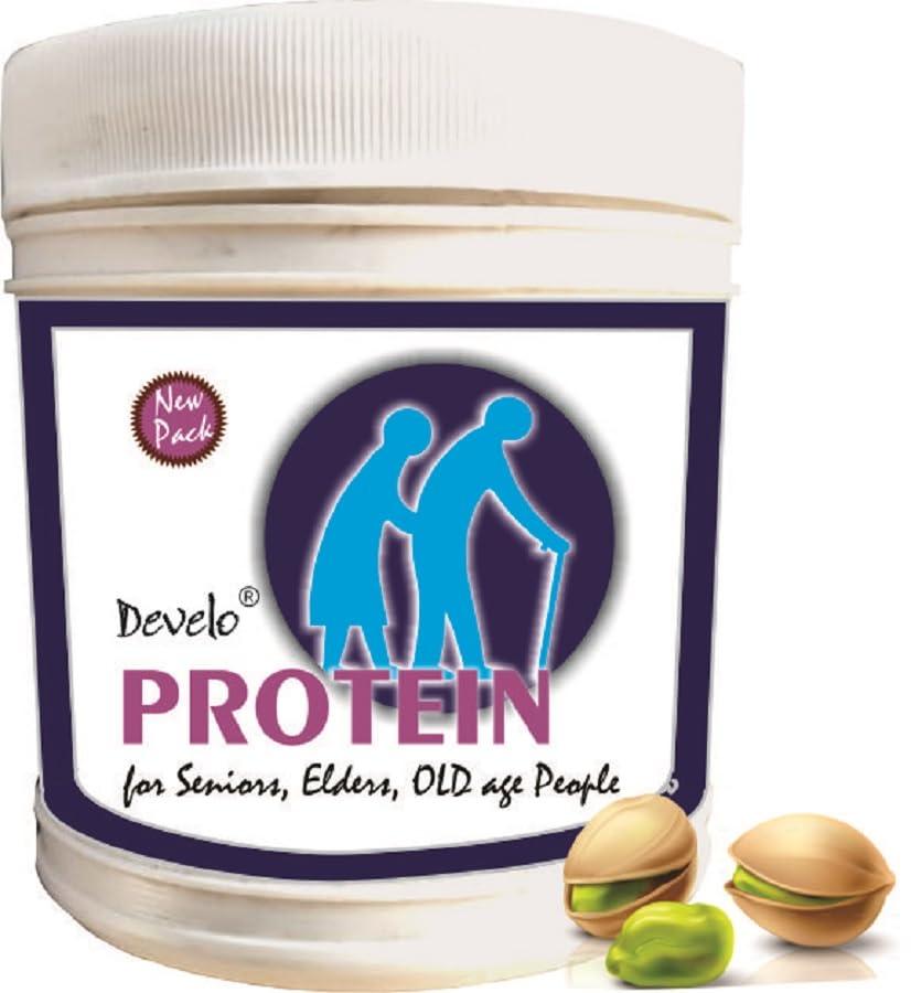 DEVELO Develo Protein Powder for Seniors, Elderly & Old Age People, Men & Women - 500g Elaichi Pista
