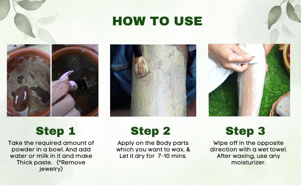 ARUHIU ARUHIU WAX POWDER FOR WOMEN HAIR REMOVAL - WAX POWDER - 5 MIN PAINLESS HERBAL POWDER Wax, Wax FOR WOMEN (100 g) WITH 1 APPLICATOR BRUSH