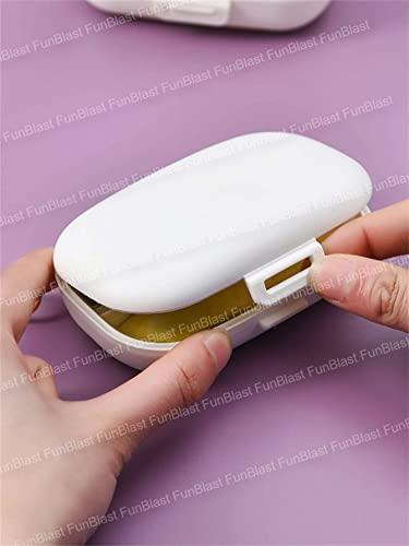 FunBlast FunBlast Pills Medicine Organizer Box - Pill Case for Travel, Medicine Organizer Box Travel, Pill Box Pocket Size, Pill Organizer with 7 Compartments, Weekly Pill Organizer Reminder Box (Blue)