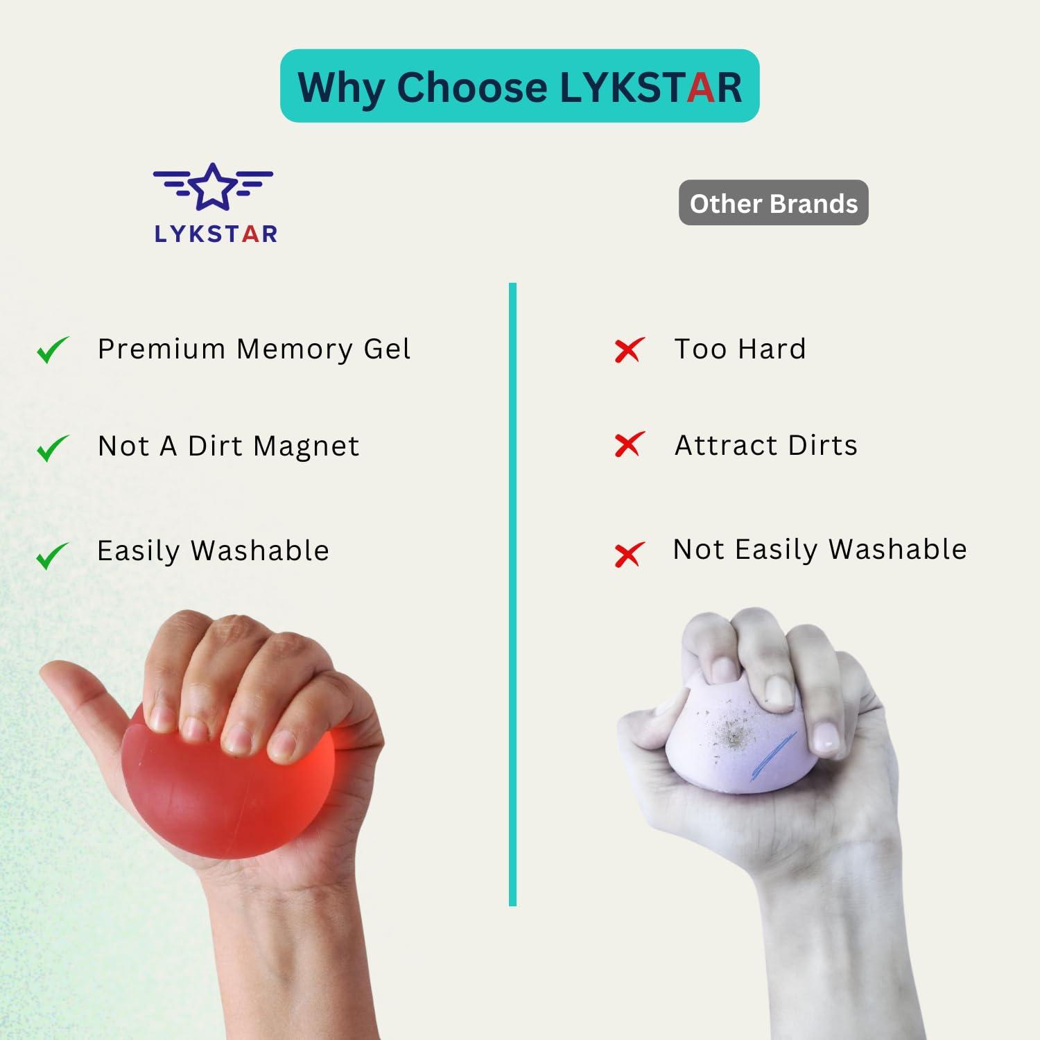 LYKSTAR LYKSTAR Gel Exercise Ball for Hand Therapy, Stress Balls for Adults, Stress Relief Squeeze Balls, Soft Ball for Hand Exercise, Stress Ball for Arthritis, Finger Strengthening, Finger & Wrist Hand Exercise Ball-Red