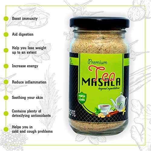 POORNIMAS Poornima’s PREMIUM Tea/Chai Masala Powder - Organic Blends, Vedic and Aromatic, 100% Pure & Natural Powder, Immunity Booster, Kadha, Homemade Product100g