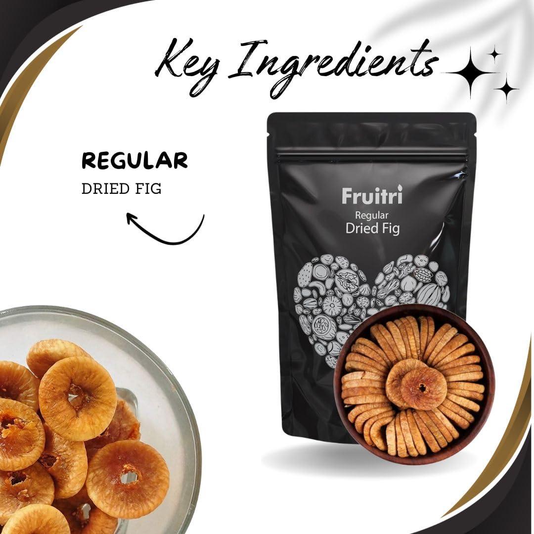 Fruitri Fruitri Regular Sun Dried Fig, Vacuumed Pack Afghani Anjeer, Medium Size, 400Gram