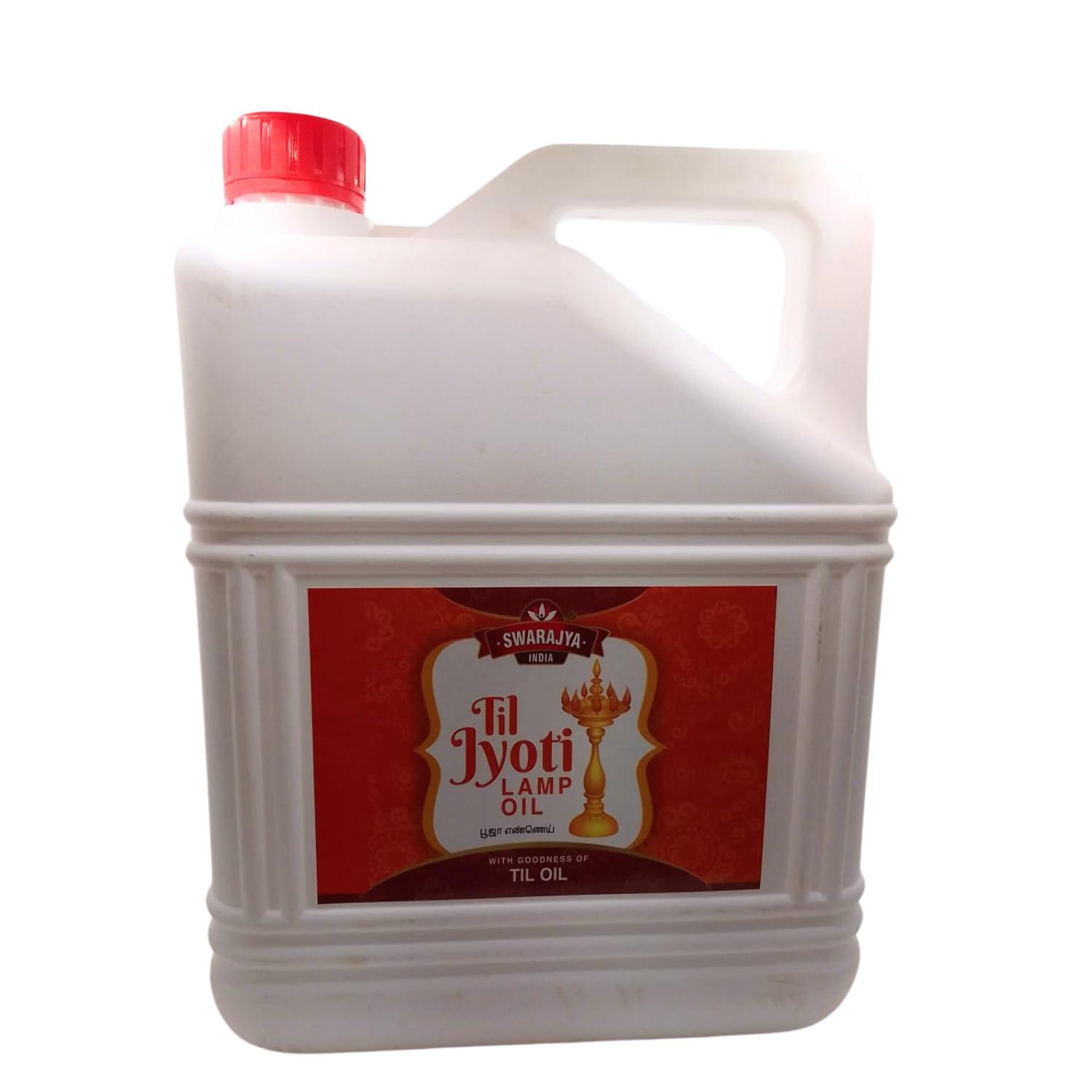 Swarajya India Swarajya India TIL JYOTI Lamp Oil | Jasmine Fragrance | Sacred Aroma for Spiritual Rituals | 5 Litre