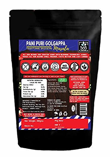 365 STORE TO DOOR 365 STORE TO DOOR Indian Spice – Pani-Puri Masala, 250 gm. | Golgappa| Homemade Powdered | for Healthy Cooking | Ready to use | All Seasonings Spices | Pure & Hygiene | Spice Mix – Pack of 1