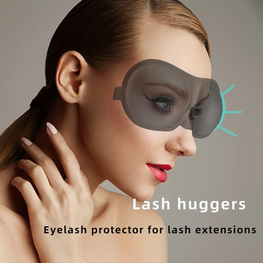 Reebent REEBENT Silk 3D Eye Mask For Sleeping,Machine Washable, Sleep Mask For Women, Blinder Blindfold Airplane With Travel Pouch (Black +Purple)