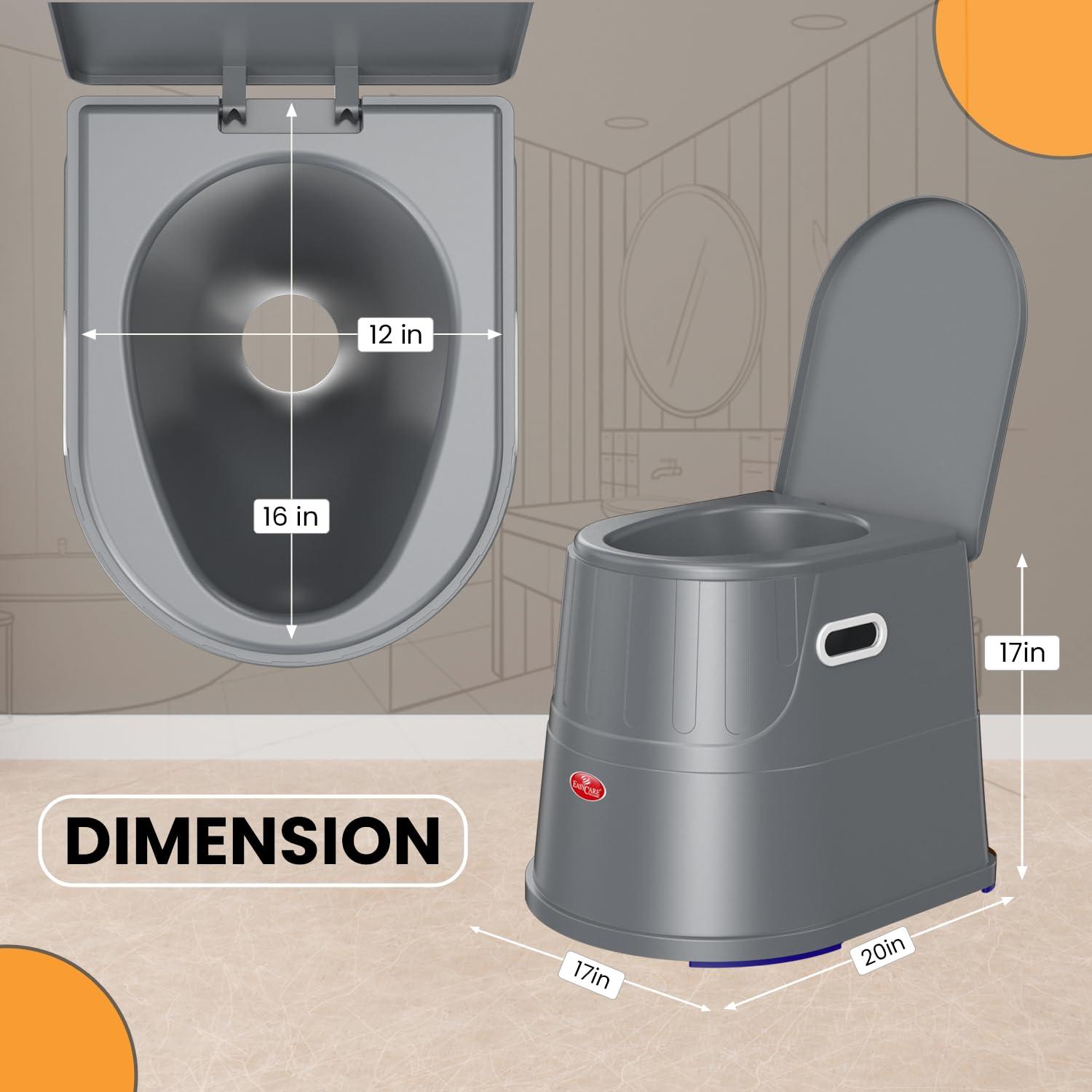 EASYCARE EASYCARE Heavy Duty Portable Indian to Western Toilet Converter | Commode Stool for Patients, Adults, Elderly, Kids, Handicap | Portable Toilet Seat | Toilet Chair I Capacity Upto 125 Kgs