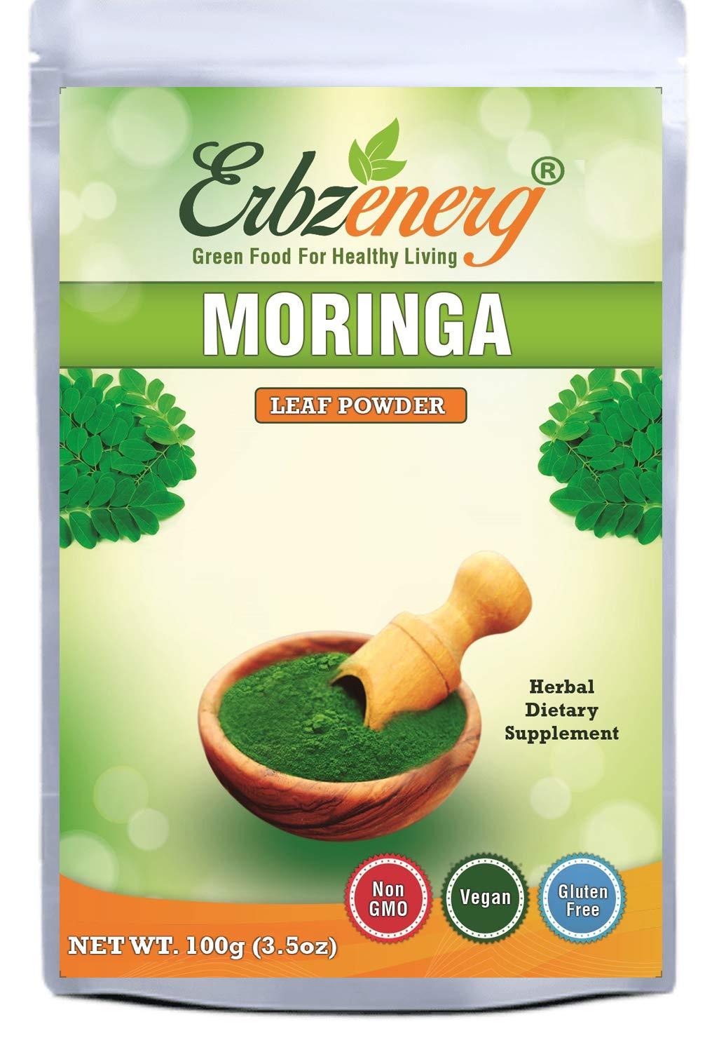 ERBZENERG ERBZENERG Organic Spirulina Powder 100g and Organic Pure Moringa Powder 100g | Pack Of 1