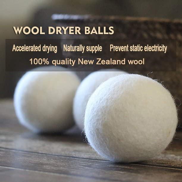 Generic ZUNASIKA Wool Dryer Balls 6 Pack, Wool Organic Fabric Softener Laundry Balls, Hypoallergenic Baby Safe & Unscented, Chemical Free to Reduce Wrinkles & Static Cling, Shorten Drying Time (4)