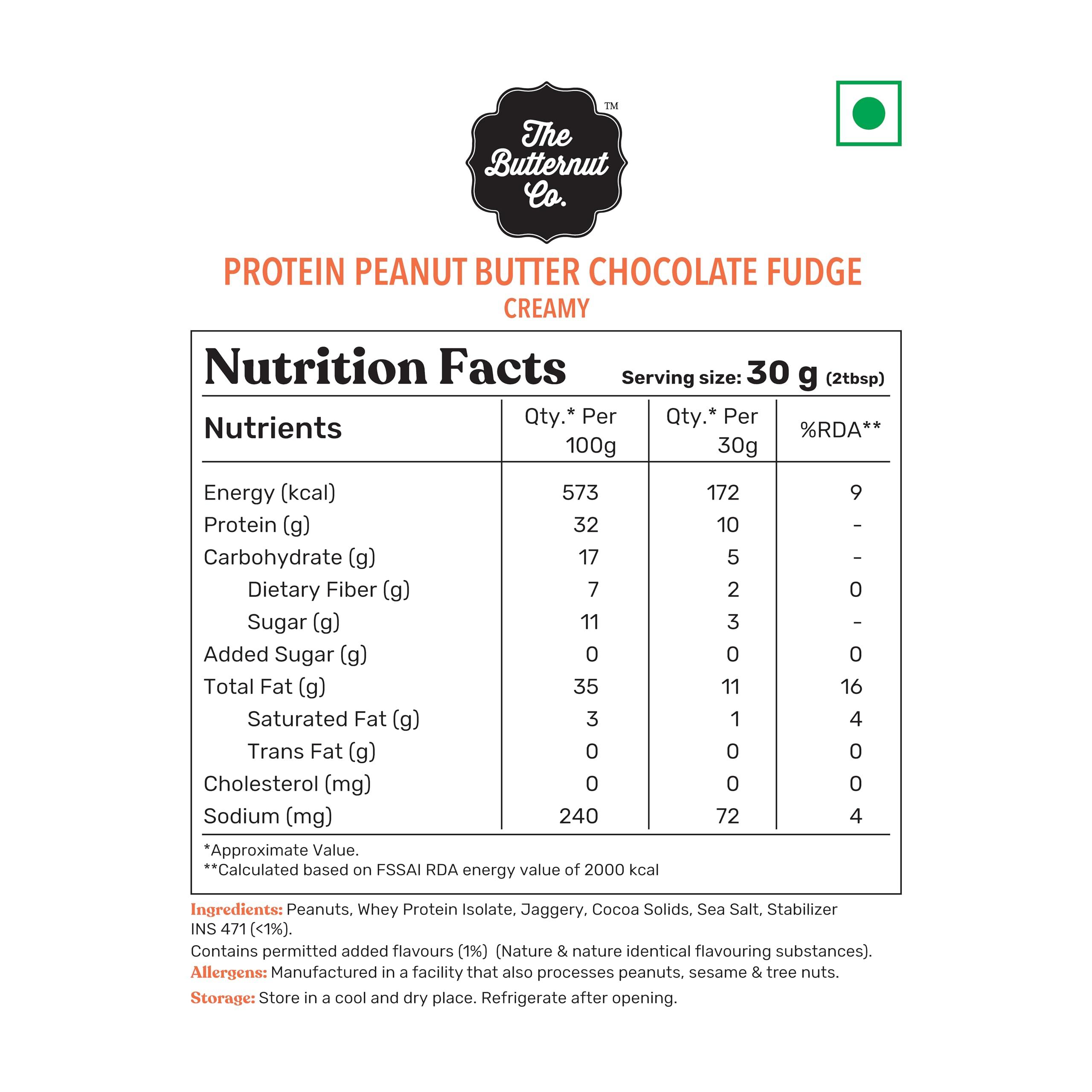 The Butternut Co. The Butternut Co. Protein Chocolate Fudge Peanut Butter Creamy 800g & Organic Unsweetened Peanut Butter Creamy 800g - 1.6kg Combo Value Pack
