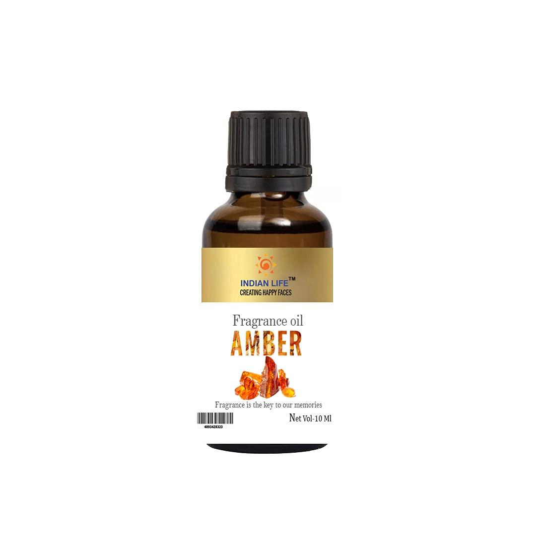 INDIANLIFE Natural Smell Fragrance Oil Amber and Banana For Bathbom|Herbal Handmade Soap|Room Freshener|Diffusion| Meditation(Pack of 2) 10 Ml each