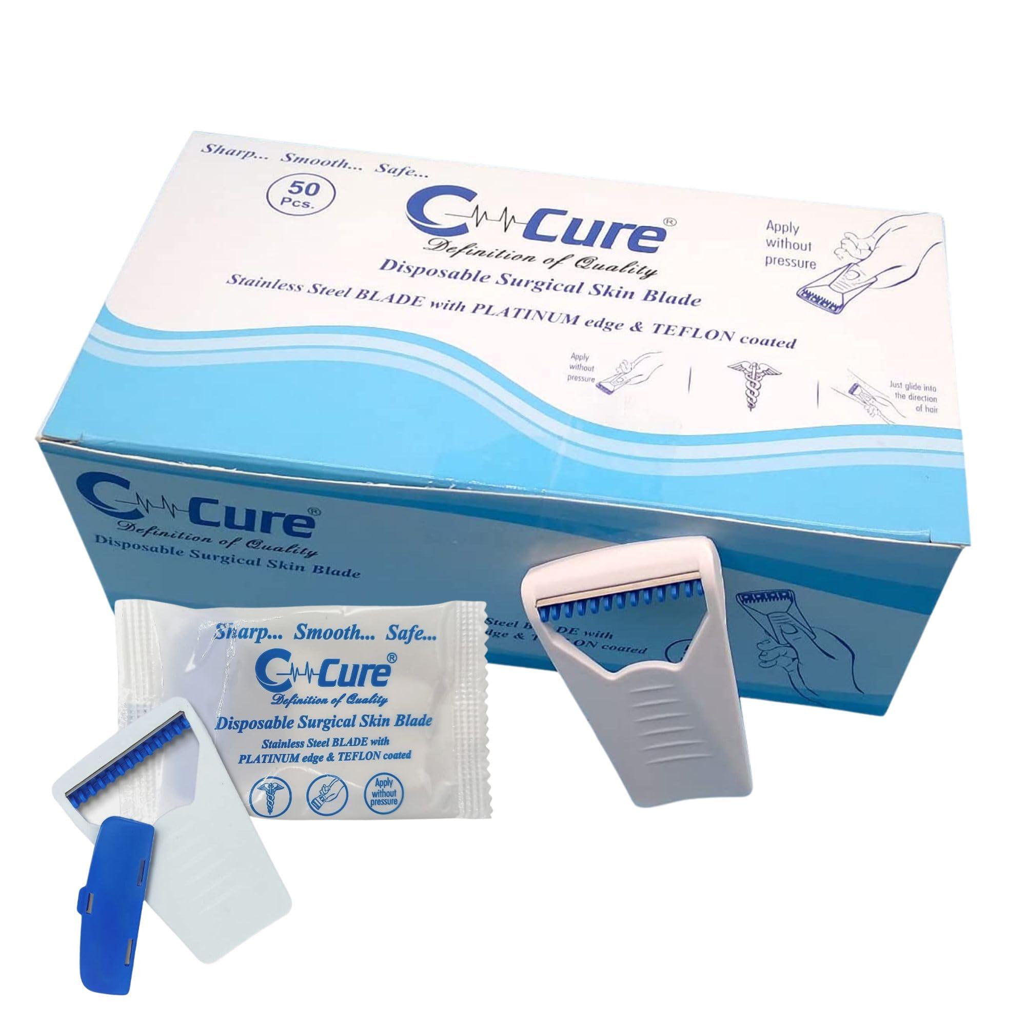 C- Cure Definition of Quality C-Cure Disposable Surgical Skin Blade | Disposable Razor for Safe Body Hair Removal | Surgical Skin and Body Razor For Men & Women | Smooth | Sharp | Safe (Pack of 6)