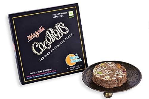 Bhagat's Bhagat\'s Heera Sweets SonRoll Chocolate Flavoured | Son roll Box 250 Gram Original Delicious Son Roll with Almonds and Pistachio Garnished | Soft Flaky Sweets Mithai Box Chocolate Sonroll | Preservatives Free (Pack of 4)