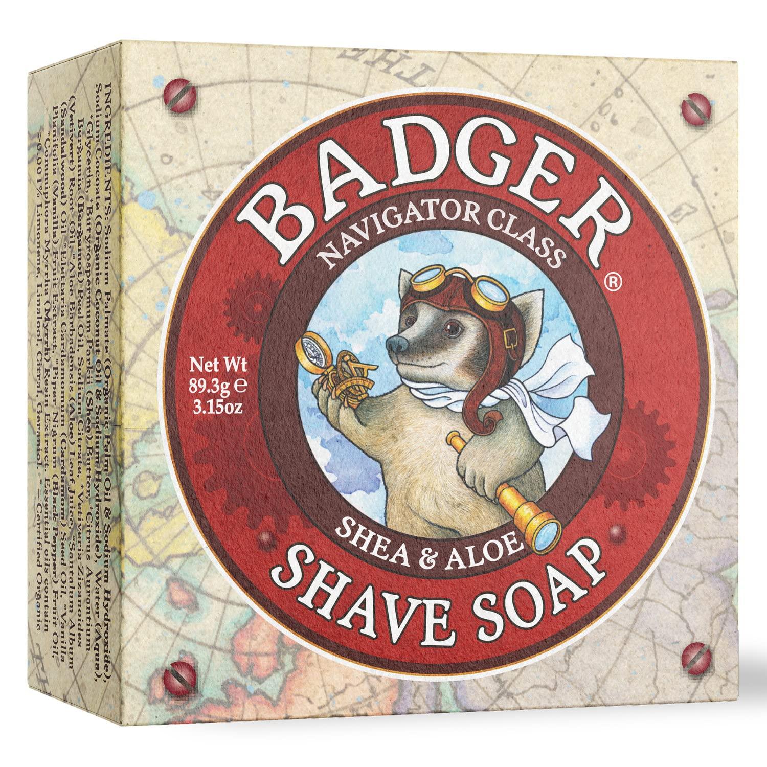Badger Badger Balm - Shave Soap - Navigator Class Man Care - 3.15 oz bar