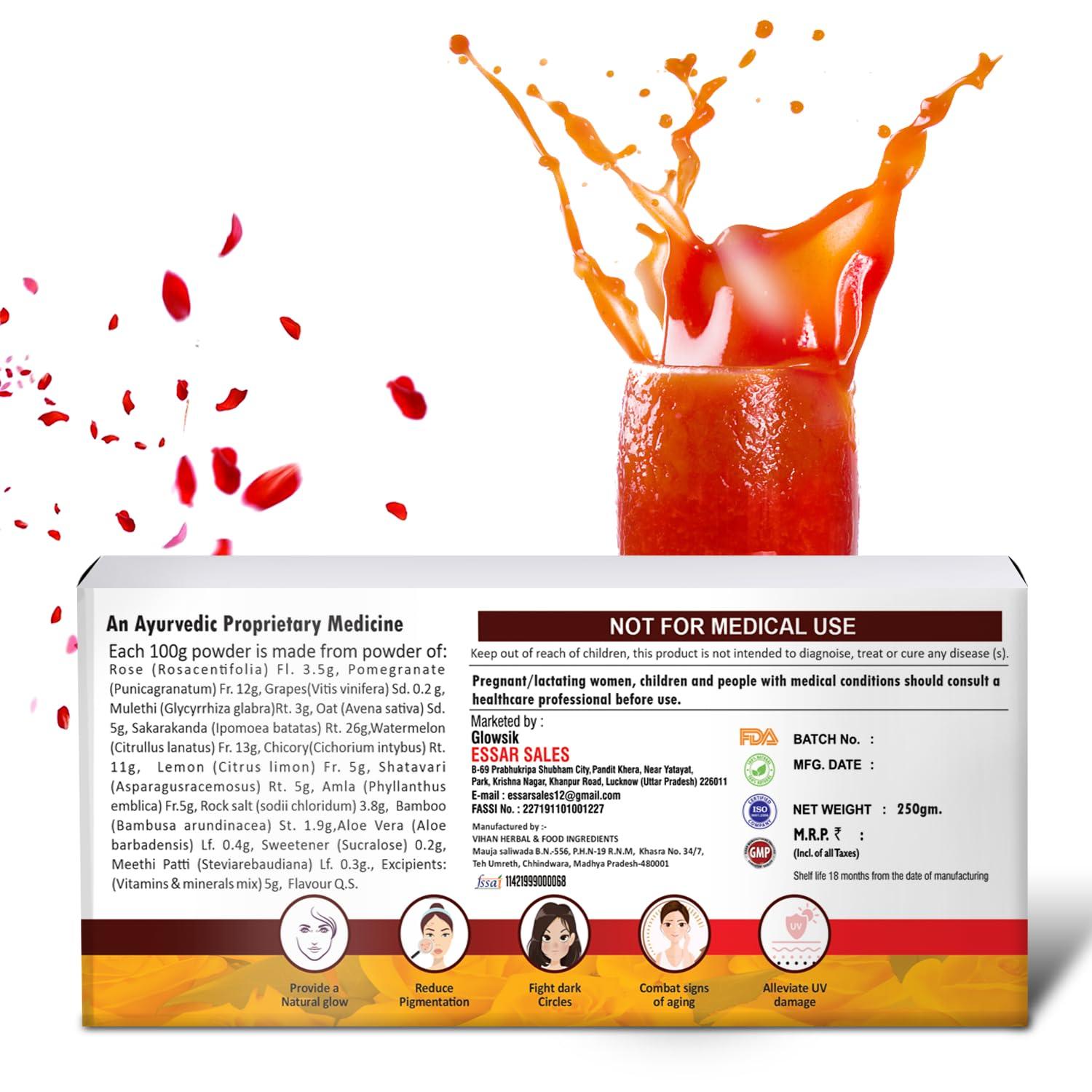 G-GLOWSIK Glowsik Healthy Skin Glow Blend, Ayurvedic Beauty Supplement for Healthy, Glowing Skin - 30 Sachets