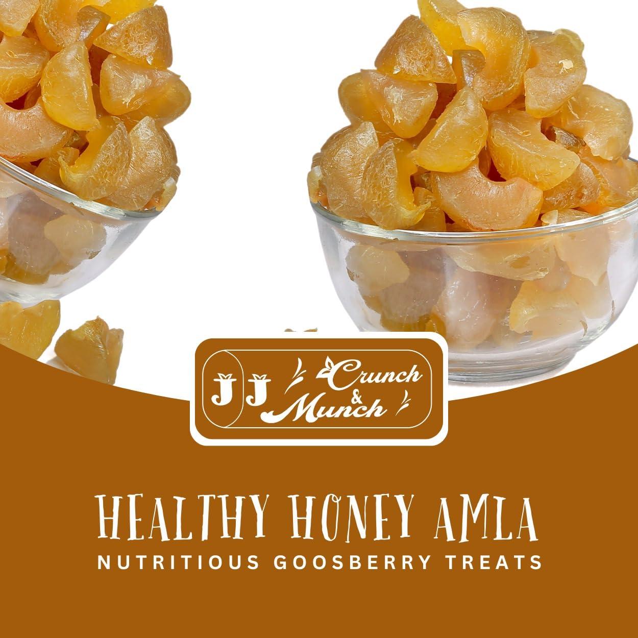 J J crunch N munch J J crunch N munch Honey Amla Candy Purely Honey Processed Sugar-free Dry Amla Candy Best For Eyes, Hairs Low-Calorie Dry Fruit Snack And 100% Natural Honey Sweetened Snack(Pack of 250 Gm)