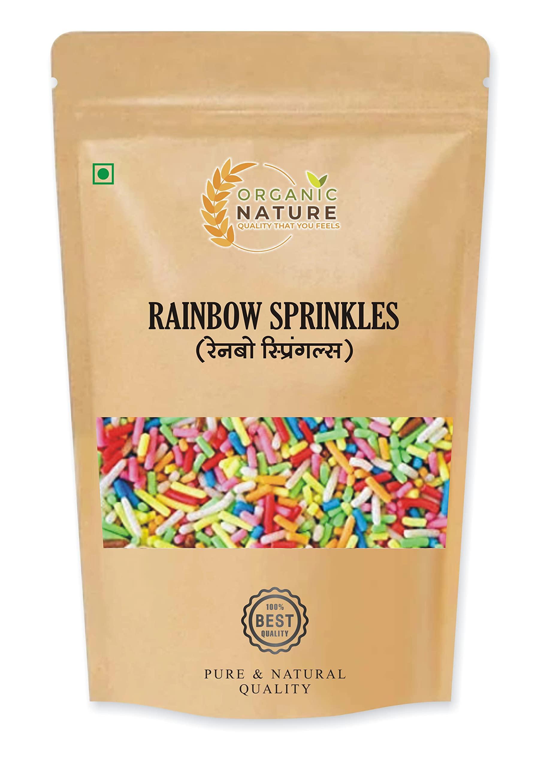ORGANIC NATURE Organic Nature : Sprinkles - Baking/Ice Creams/Desserts/Cake Decorations (Confeito Rainbow Vermicelli (Sprinkles) Pack Of 200 Gram (Pack Of 900 Gram)