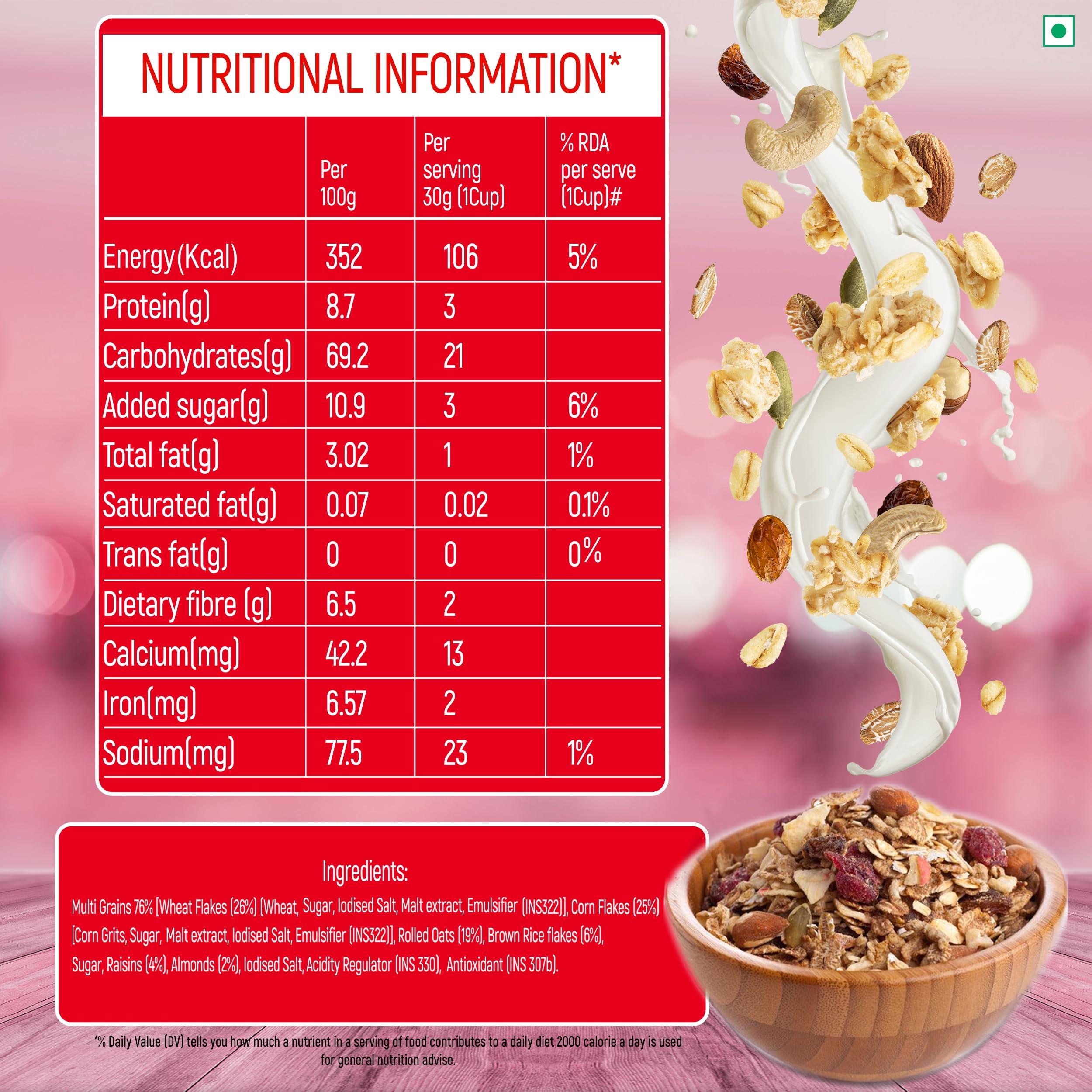 KWALITY Kwality Crunchy Muesli, Almonds Raisins and Honey -Goodness of Multigrain, High in Fibre, Source of Vitamin, Iron and Protein 400G 3 [Pack 3]