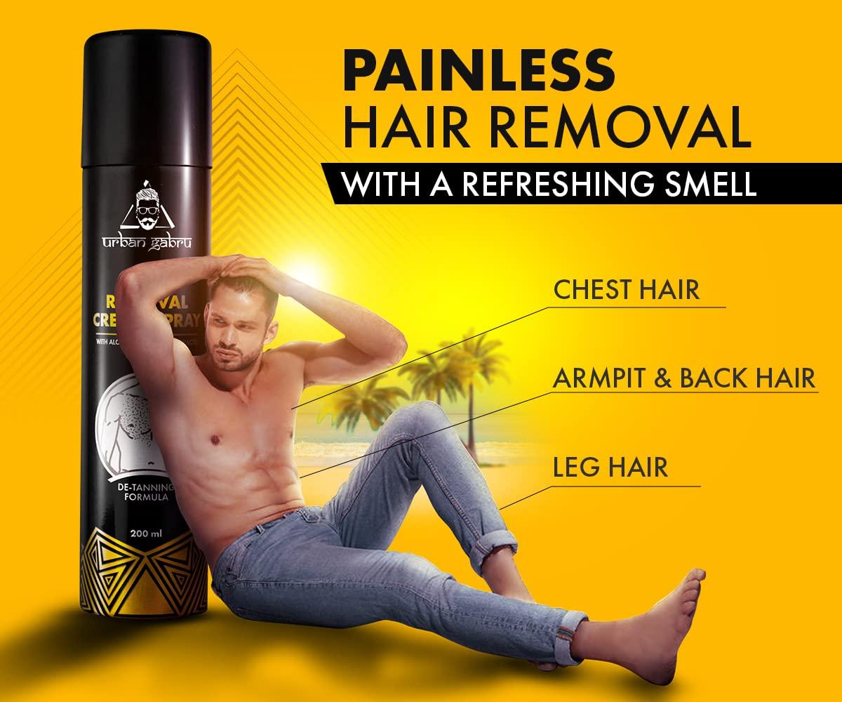 urbangabru urbangabru Men Hair Removal Cream Spray (200 Ml) + Acne Pimple Patch (72 Dots) - Body And Face Care Combo Kit, Pack of 1