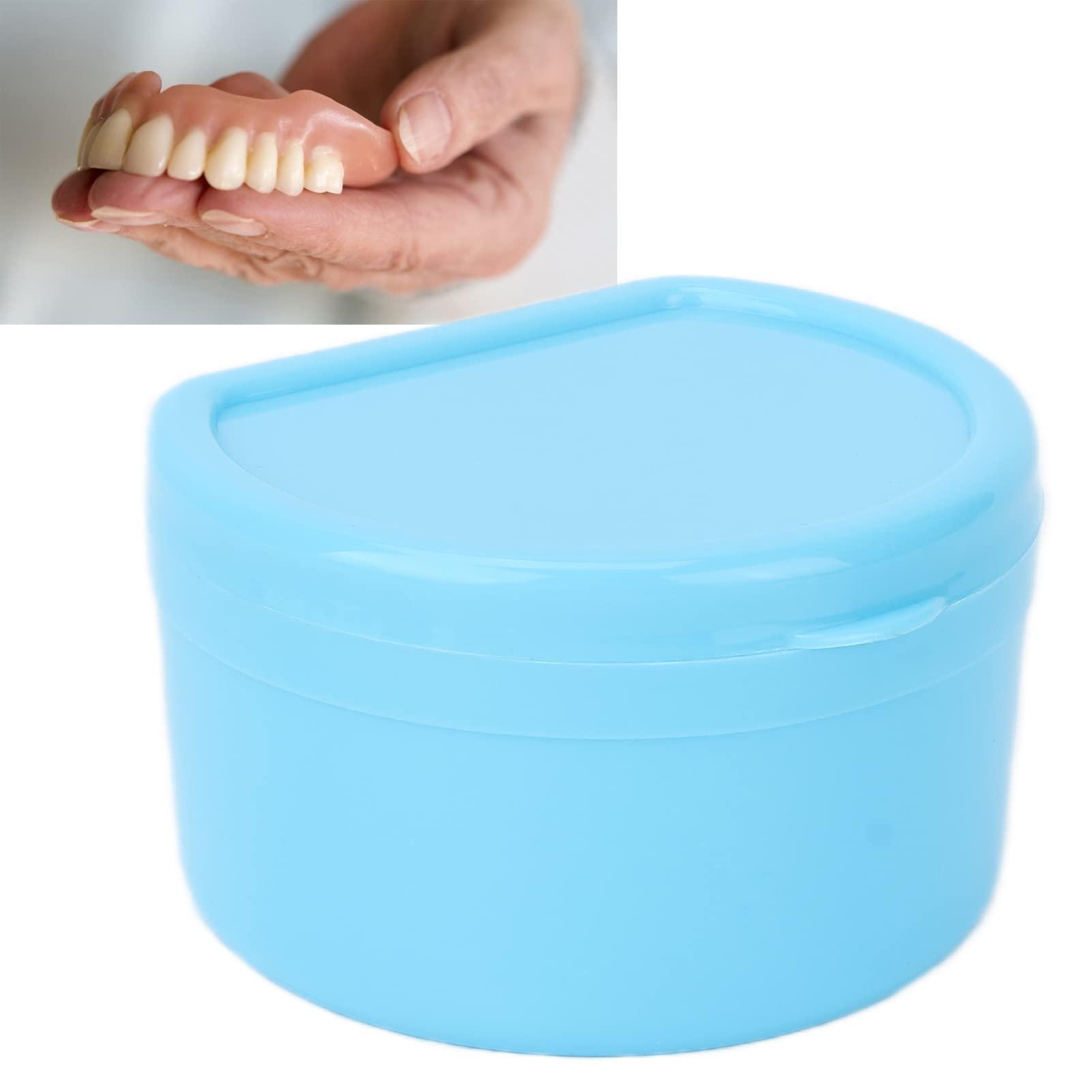 EXCLUZO EXCLUZO Dental Retainer Box, Non Toxic Odorless Lightweight Food Grade Denture Storage Container for Home for Artificial Teeth for Travel(Light blue)