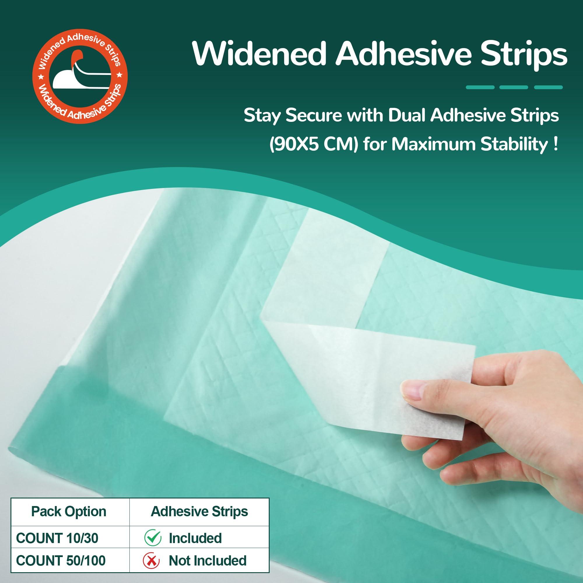 MILDPLUS MILDPLUS Bed Pads with Adhesive Strips 30\'\' X 36\'\' Disposable Underpads Extra Large Thicker Incontinence Pads for Unisex Adult, Senior, Kids and Pet (30 Count)