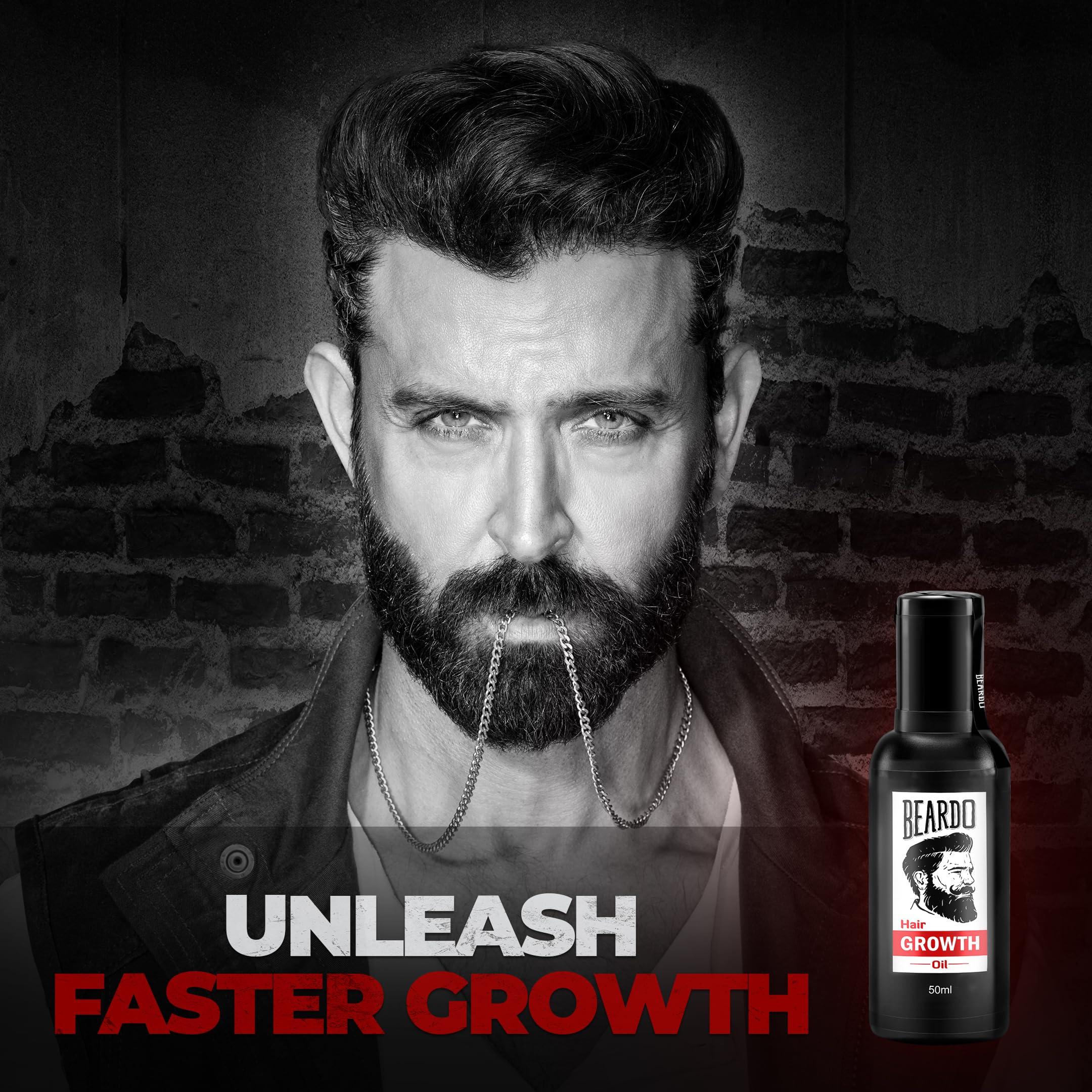 BEARDO Beardo Beard & Mustache Growth Combo | Mustache Growth Roll On 8ml & Beard n Hair Growth Oil 50ml (Set of 2)