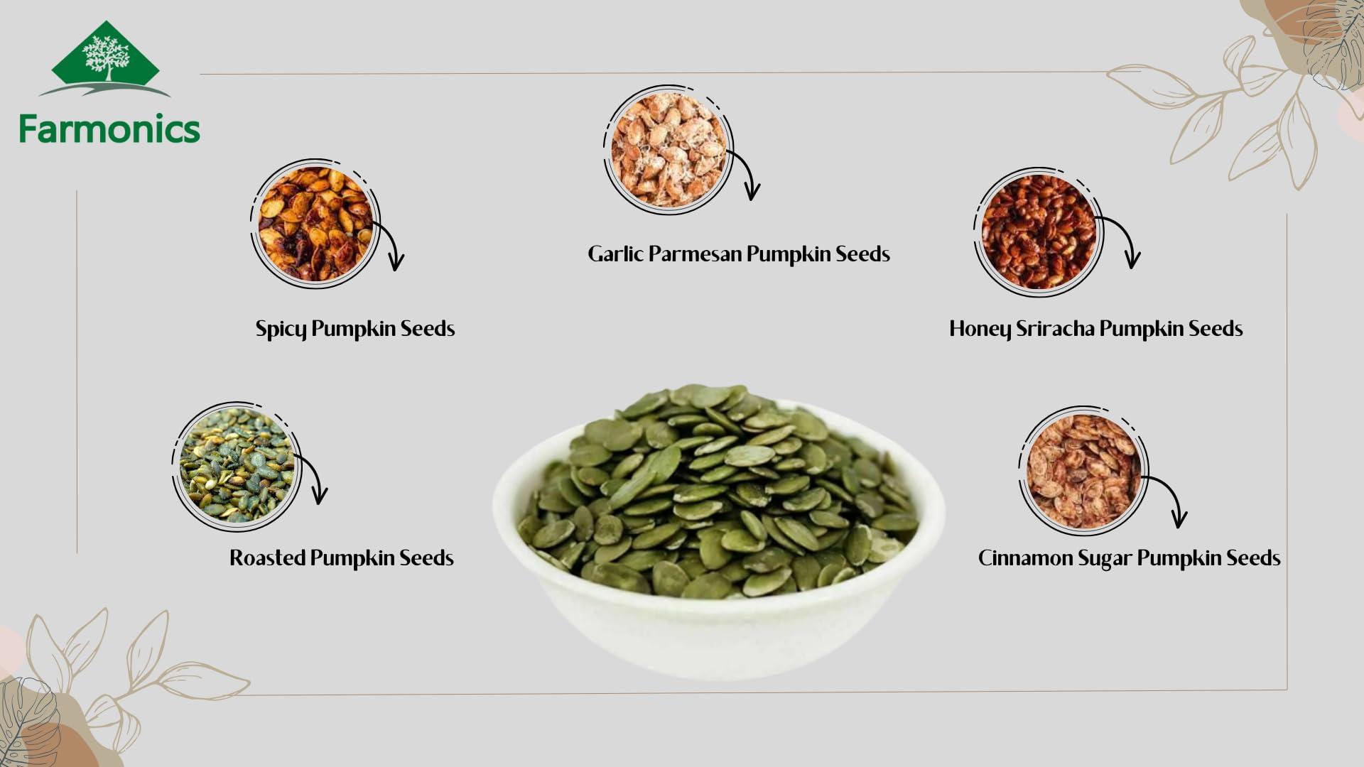 Farmonics Farmonics Edible Pumpkin Seeds - 250 Gram | Raw Kaddu Ke Beej | Seeds for Eating | Healthy Snack rich in Protien | Edible Seeds | Unsalted Pumpkin Sedds