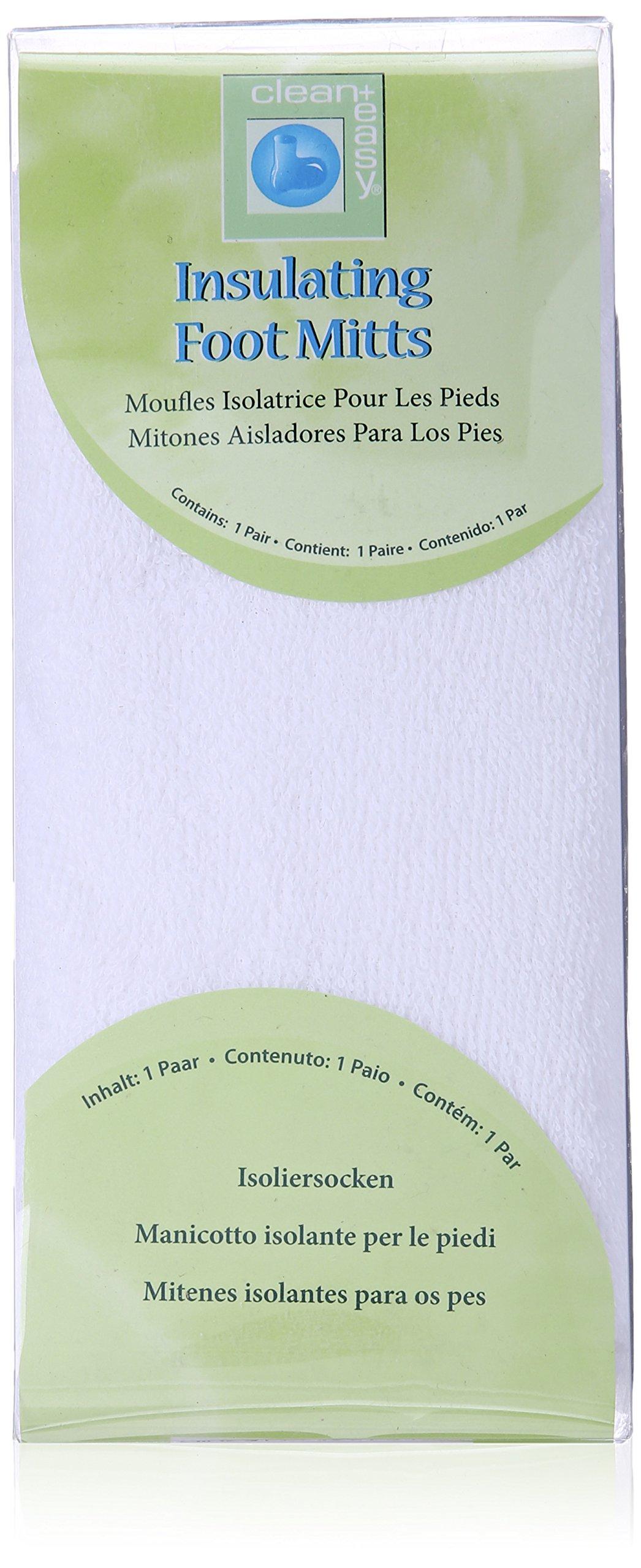 Clean + Easy Clean + Easy Insulating Foot Mitts, Terry Cloth Thermal Booties for Paraffin Treatment and Home DIY Spa, Soothes Cracked Heels, Made of 100% Cotton, Fits All Sizes, Washable and Easy to Use, 1 pair