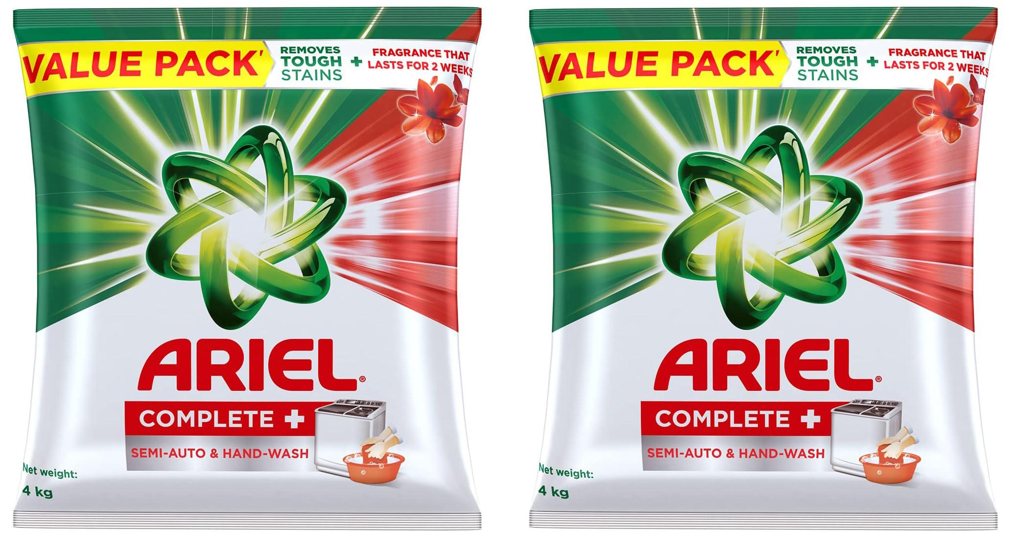 Ariel Ariel Complete + Detergent Washing Powder- 4Kg Value Pack (Pack of 2)