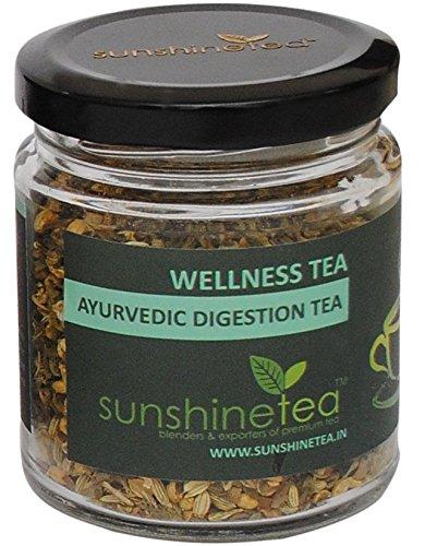 Sunshine Tea AYURVEDIC Digestion Tea - 40GM. Tea JAR Blended with Cumin Seed-Coriander Seed-Fennel Seed, Real Ingredients, Good for Digestion