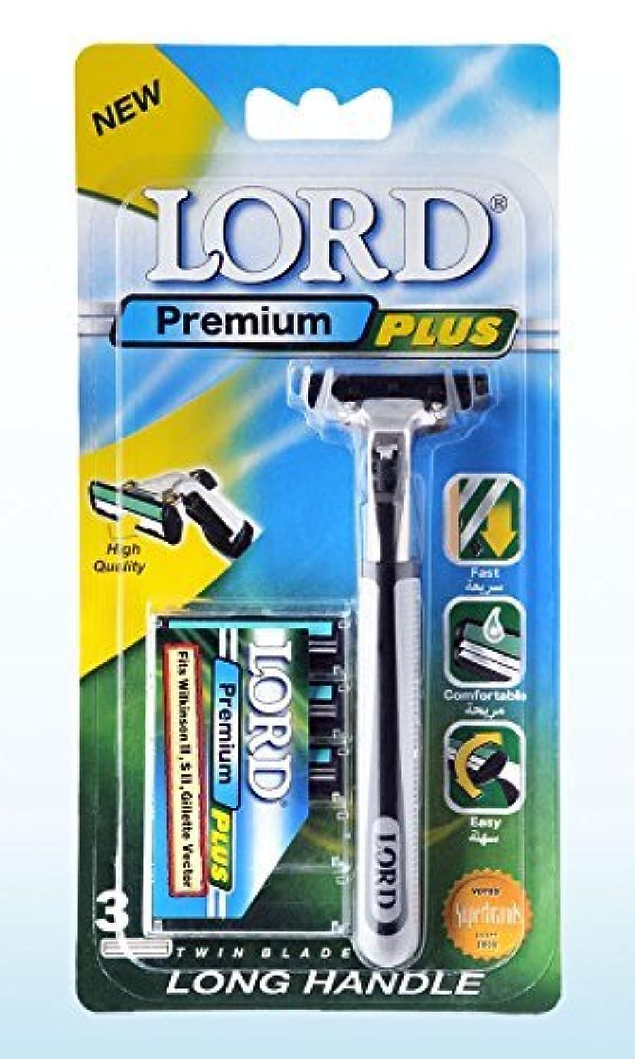 Lord LORD Premium Plus Razor with Long Rubber Handle+3 Twin Blades