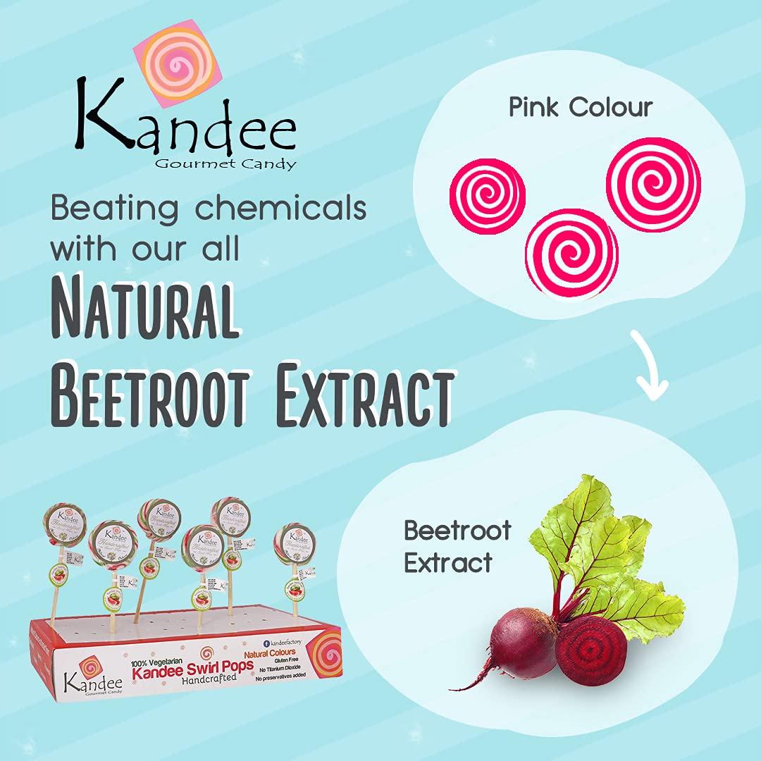 Kandee Kandee Factory Twist Swirl Pops (Pack of 6 pcs - 2.5 Inch) | Delicious Watermelon Flavor | Candy/Lollipops | Vegetarian With No Artificial Colors | No Added Preservatives | Candee For Kids