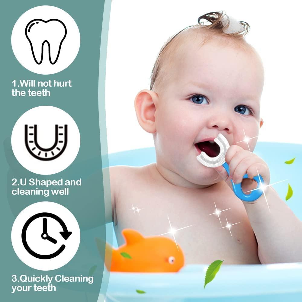 Mishrit Mishrit SILICON KIDS BRUSH | U-Shape Toothbrush with Food Grade for Kids Children Infant of 2-6 Years (Heart Multicolor)