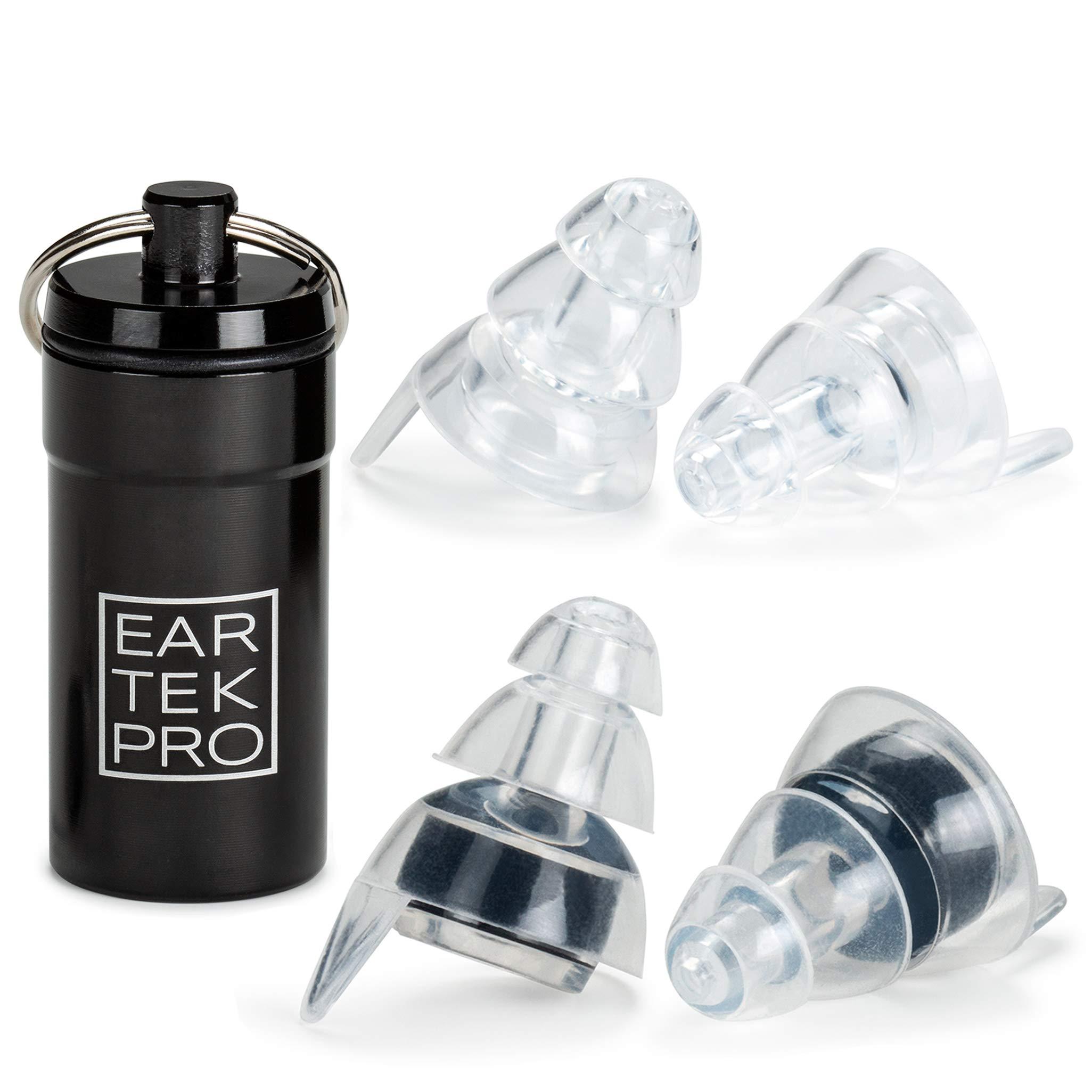 EarTekPro EarTekPro High-Fidelity Concert Earplugs Reusable Noise-Reduction Ear Plugs Set with Two Sizes Included - For Rave, Live Music, Festivals, Marching Bands, Loud Events, Fitness Classes