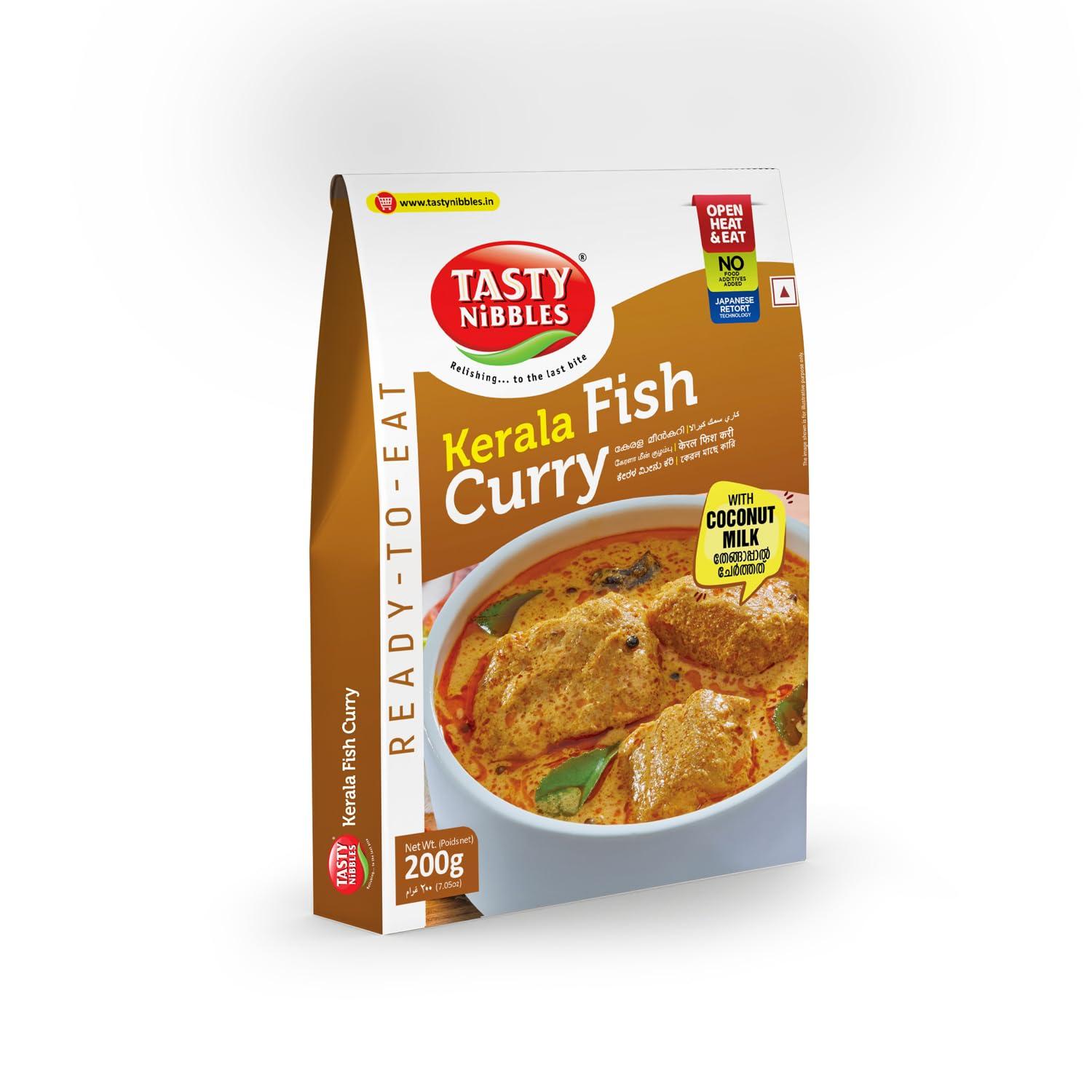 Tasty Nibbles Tasty Nibbles Ready to Eat Kerala Fish Curry with Coconut Milk 200g Pouch[Pack of 3]|Open Heat & Eat | No Food Additives Added | Japanese Retort Technology