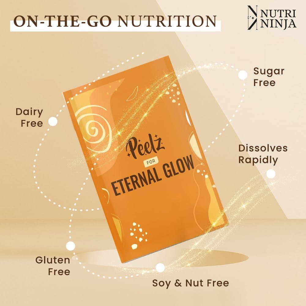 Nutri Ninja Nutri Ninja Collagen supplements for Women & men | Collagen builder for Skin | Non Marine Collagen Booster For Skin Radiance and well being | 30 Strips - Mixed Berries Flavor