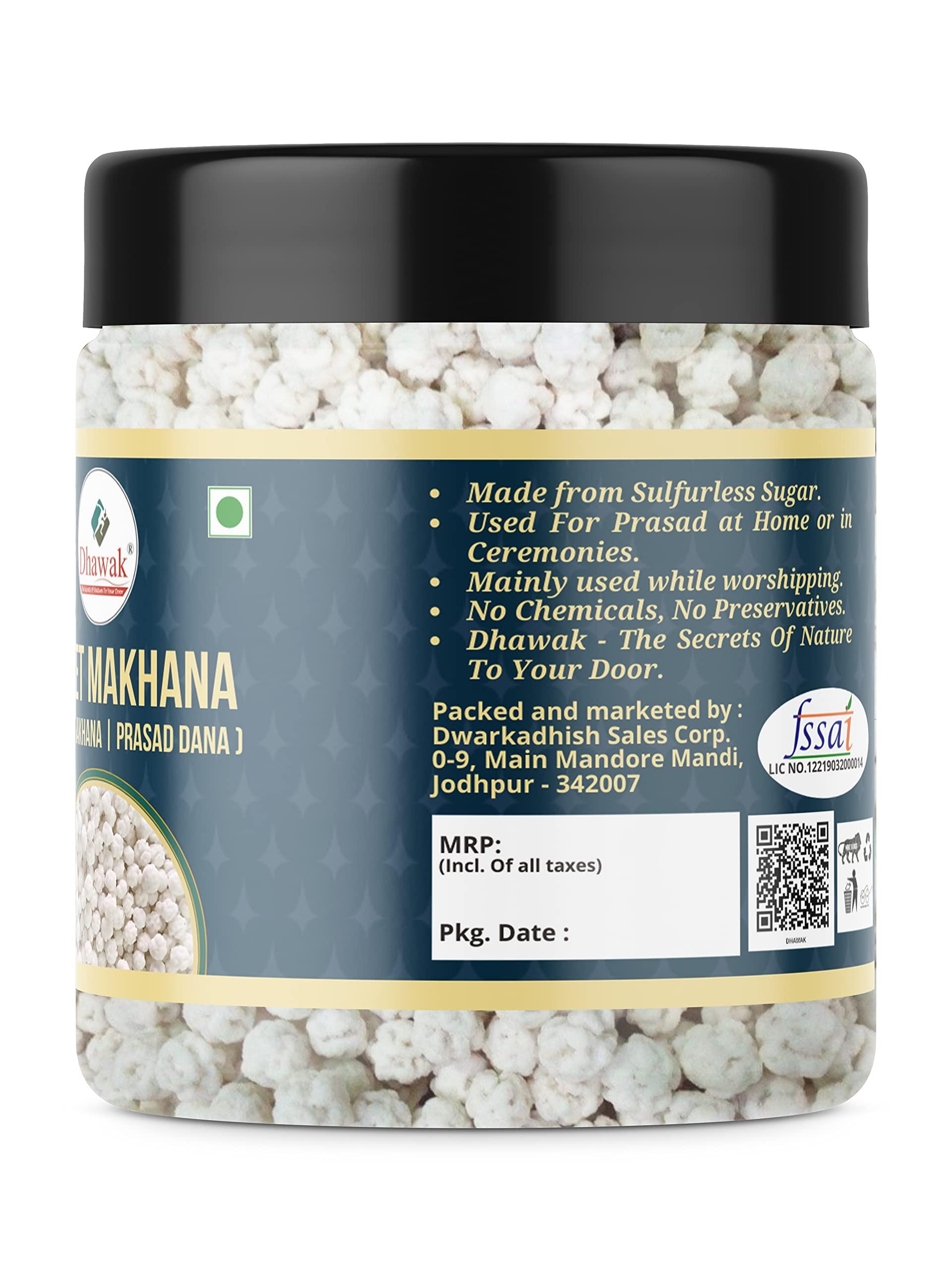 DHAWAK Dhawak Prasad Dana | Sweet MAKHANA Makundana | Rajasthani Sweet Sugar Balls | Traditional Prasad | Elechi Dana | Festival Sweets | Holy Offerings | Pure Prasad | Indian Sweets - 400 gm