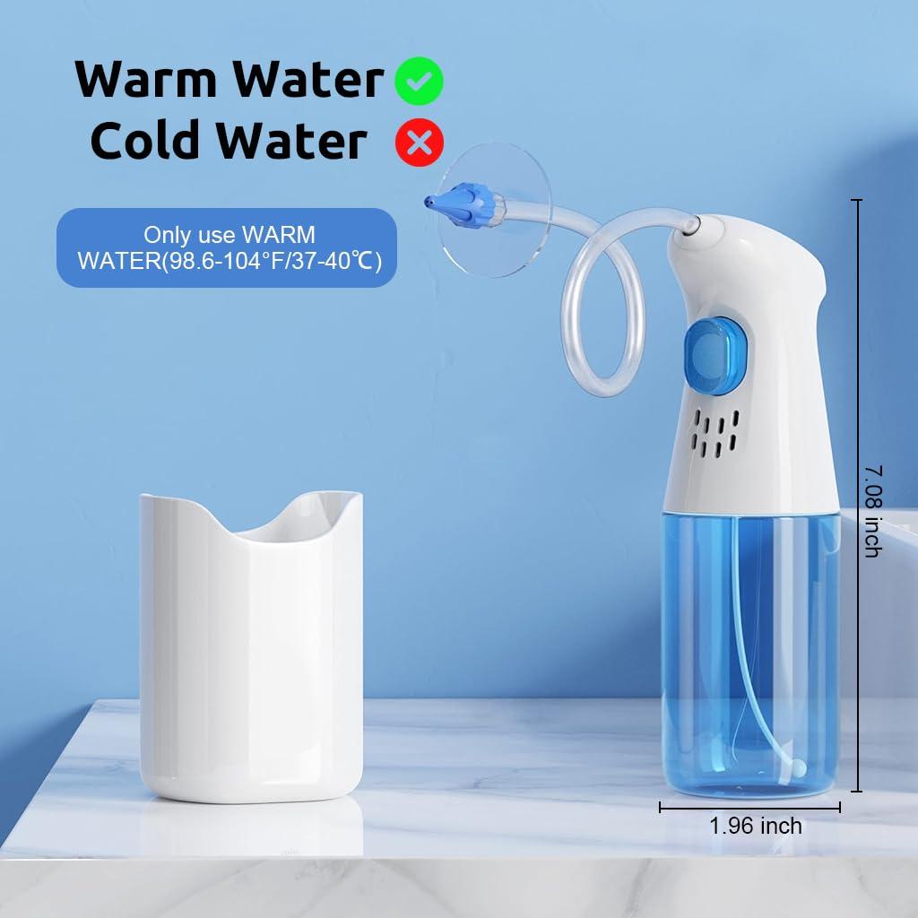 HANNEA HANNEA Manual Ear Irrigator Ear Wax Cleaner Long Pipe Ear Wax Removal Ear Canal Irrigator for Adults & Kids Ear Cleaning Rinser with 10Pcs Single Hole Nozzles, 1 Five Hole Nozzle, 250ml Water Cup